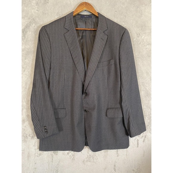 Brooks Brothers Blazer‎ Mens 42R Gray Pinstripe Wool 1818 Fitzgerald Made Italy